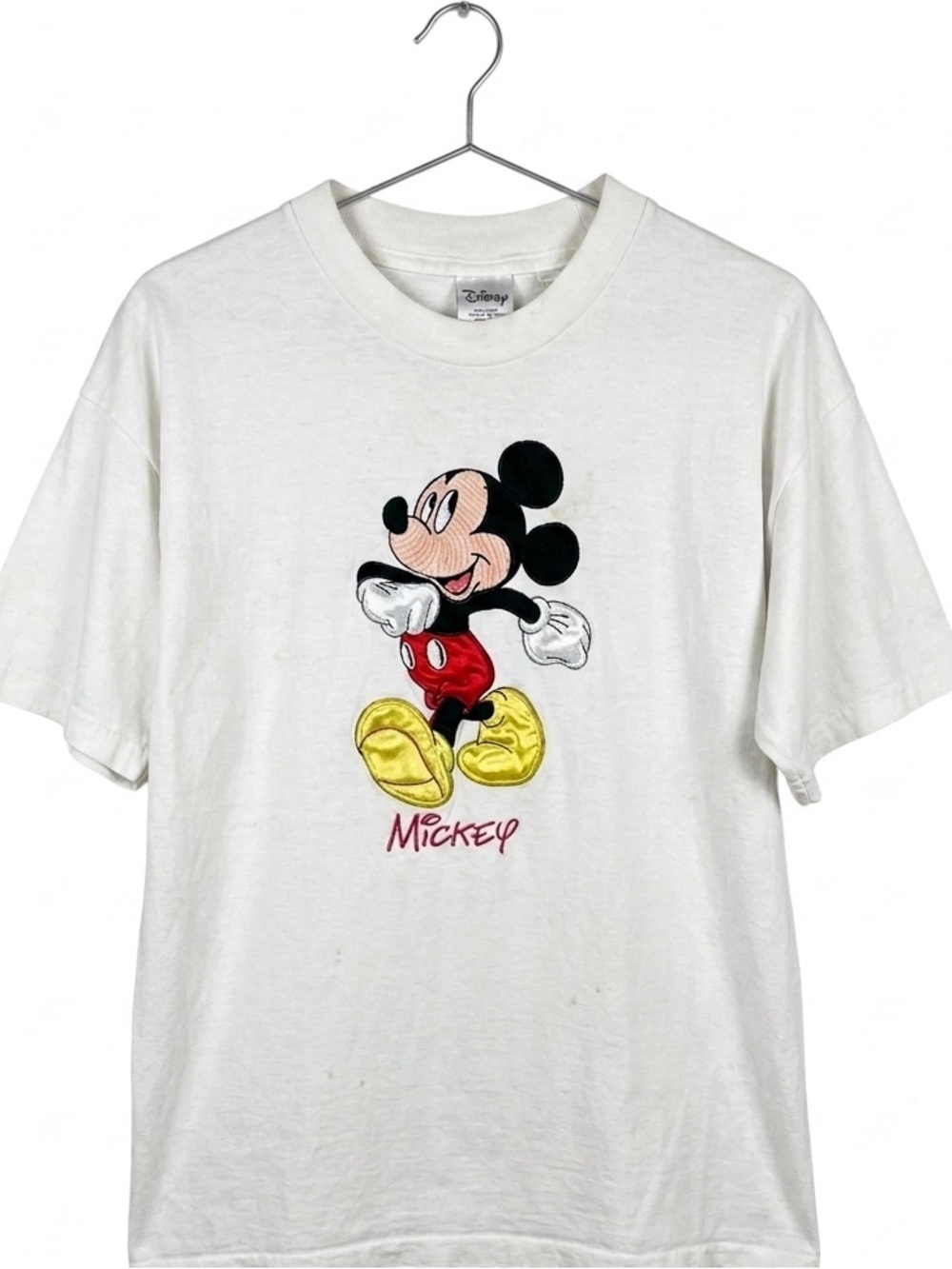 Vintage Disney Store Mickey Mouse Embroidered Tee Mens Large 90s Cotton